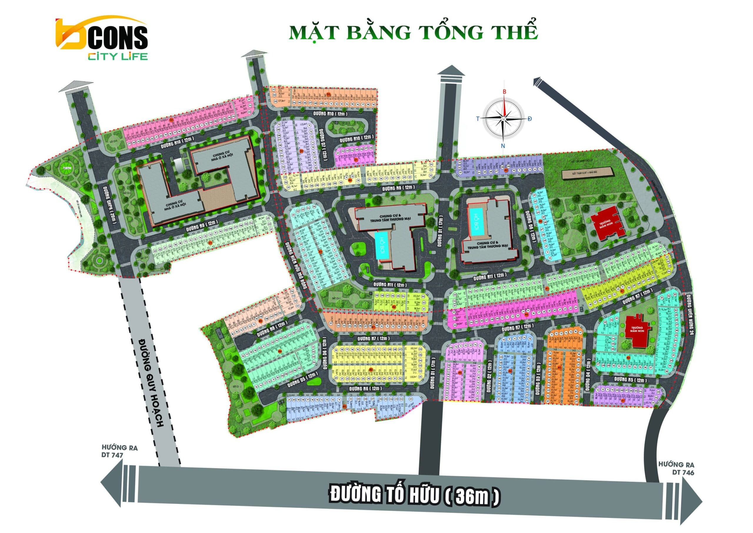 Mặt bằng tổng thể tham khảo Bcons City Life